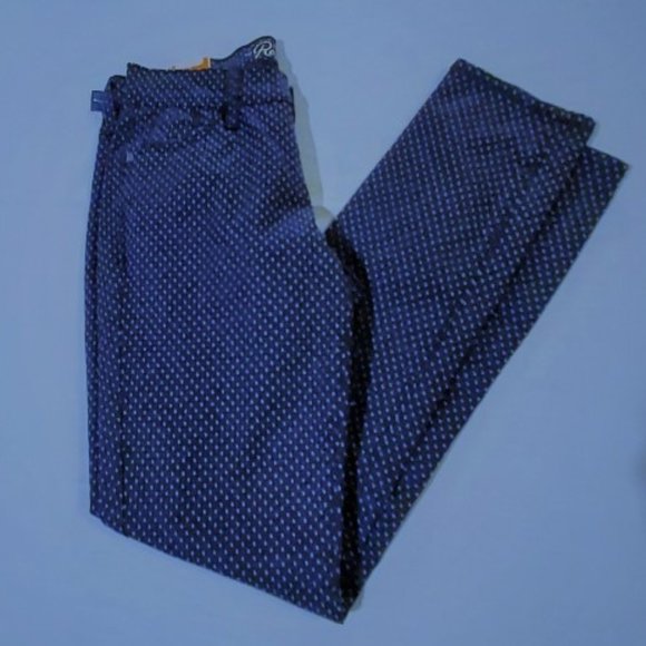 Old Navy Super Skinny Lower Rise Rockstar Navy Polka Dot Jeans Size 8R NWT - Picture 5 of 6